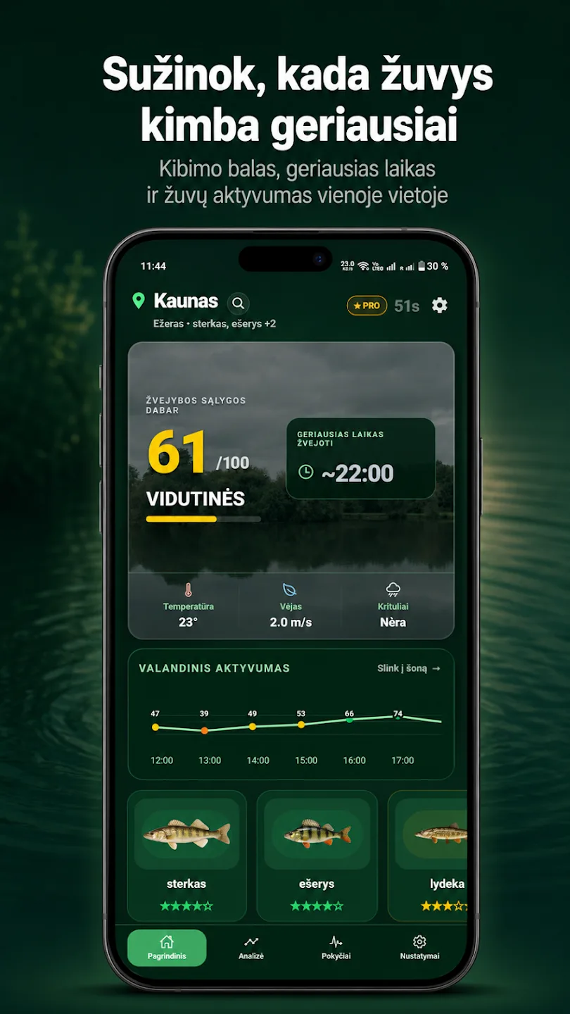 Žūklistas mobilioji programėlė